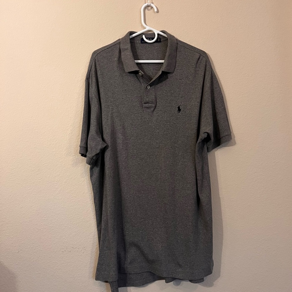 Polo Ralph Lauren Gray Polo Collar Shirt, XL